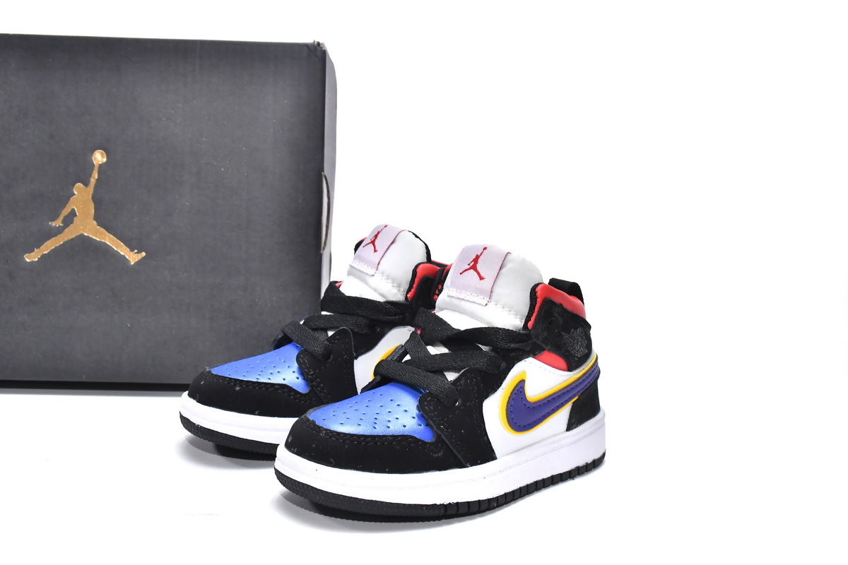 Jordan 1 kids shoes |Jordan 1 Mid PS Lakers Top 3,554724-058