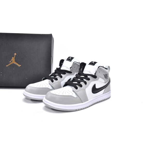 Jordan 1 kids shoes |Jordan 1 Mid PS Light Smoke Grey,640732-092
