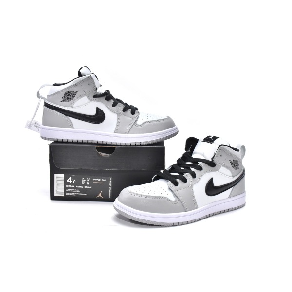 Jordan 1 kids shoes |Jordan 1 Mid PS Light Smoke Grey,640732-092