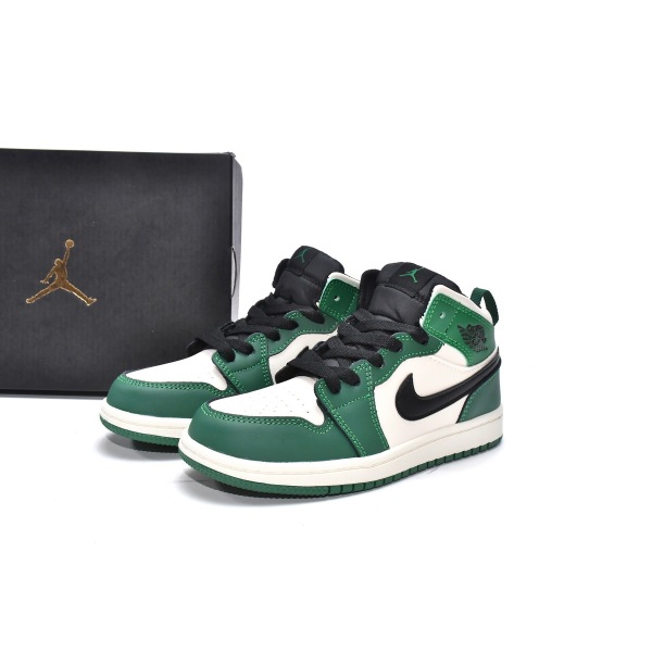 Jordan 1 kids shoes |Jordan 1 Mid PS Pine Green,BQ6932-301