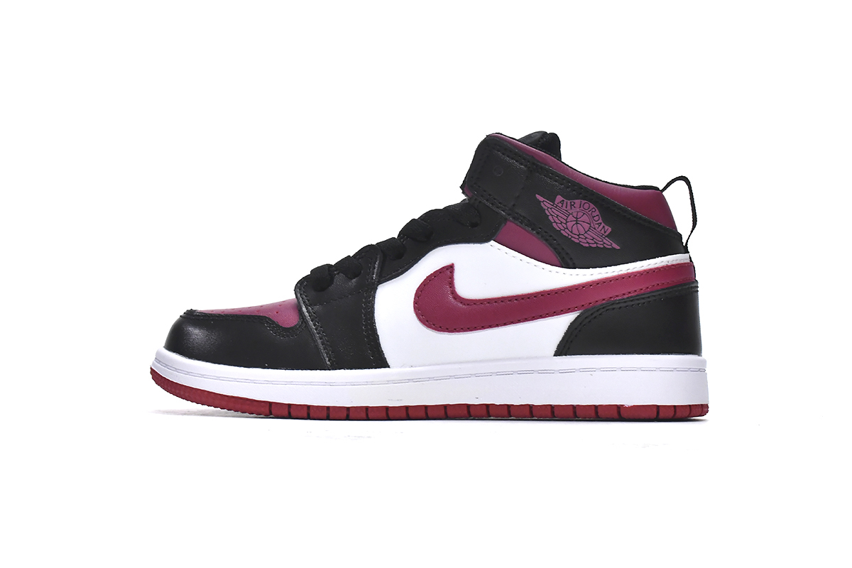 Jordan 1 kids shoes |Jordan 1 Mid PS Red Black Toe,AR6352-100