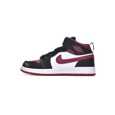 Jordan 1 kids shoes |Jordan 1 Mid PS Red Black Toe,AR6352-100