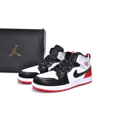 Jordan 1 kids shoes |Jordan 1 Mid PS Red Black Toe,BQ6932-100