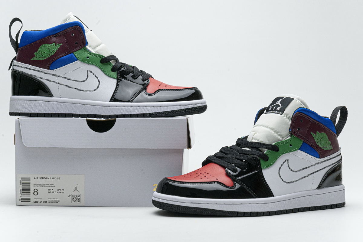 OG Jordan 1 Mid SE Black White Multi-Color (W),DB5454-001