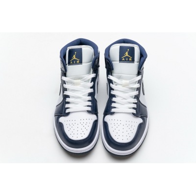 OG Jordan 1 Mid White Metallic Gold Obsidian