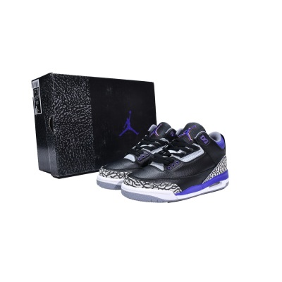 OG Jordan 3 Retro Black Court Purple,CT8532-050 