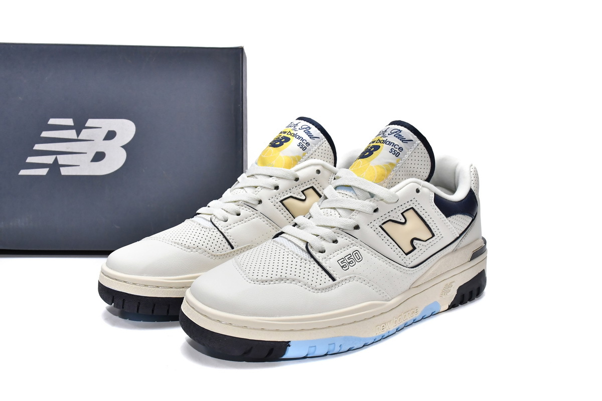 OG New Balance 550 Premuim Pack Beige Blue Background
