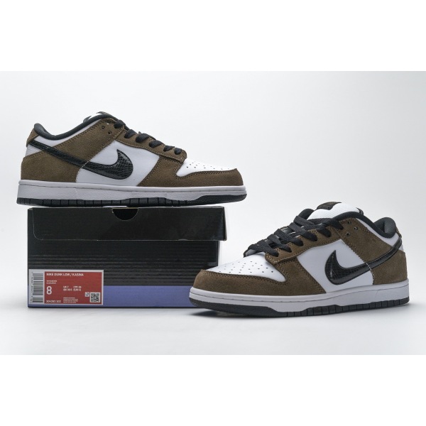 OG SB Dunk Low White Black Trail End Brown