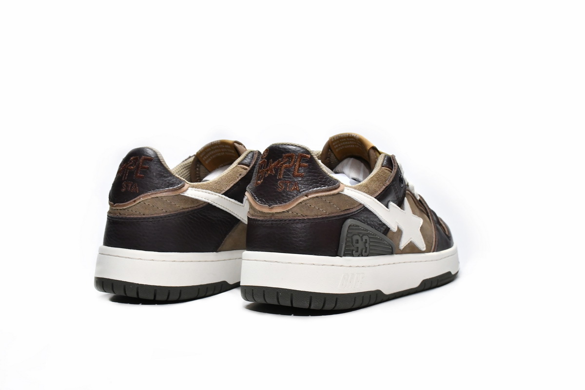 PKGoden A Bathing Ape Bape SK8 Sta Brown Ivory