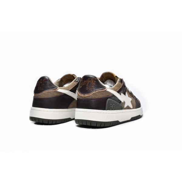 PKGoden A Bathing Ape Bape SK8 Sta Brown Ivory