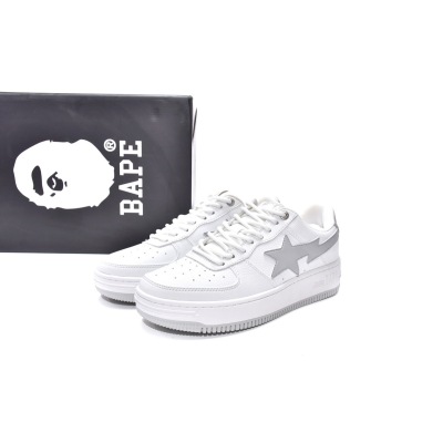 PKGoden A Bathing Ape Bape Sk8 Sta Low White Grey,1G70-109-0002