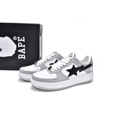 PKGoden A Bathing Ape Bape Sta Low White Grey Black,1G70-109-0004