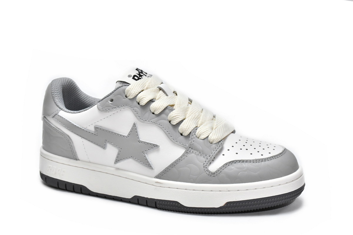 PKGoden A Bathing Ape Court Sta Light Grey Cream