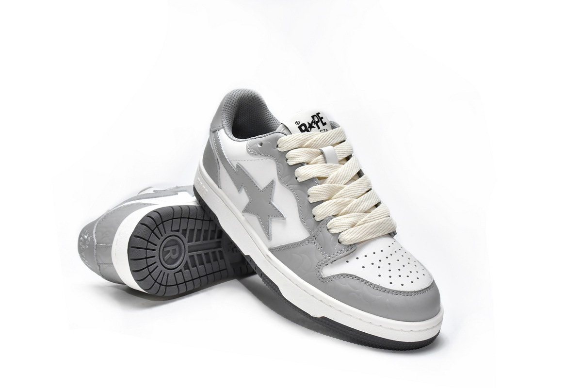 PKGoden A Bathing Ape Court Sta Light Grey Cream