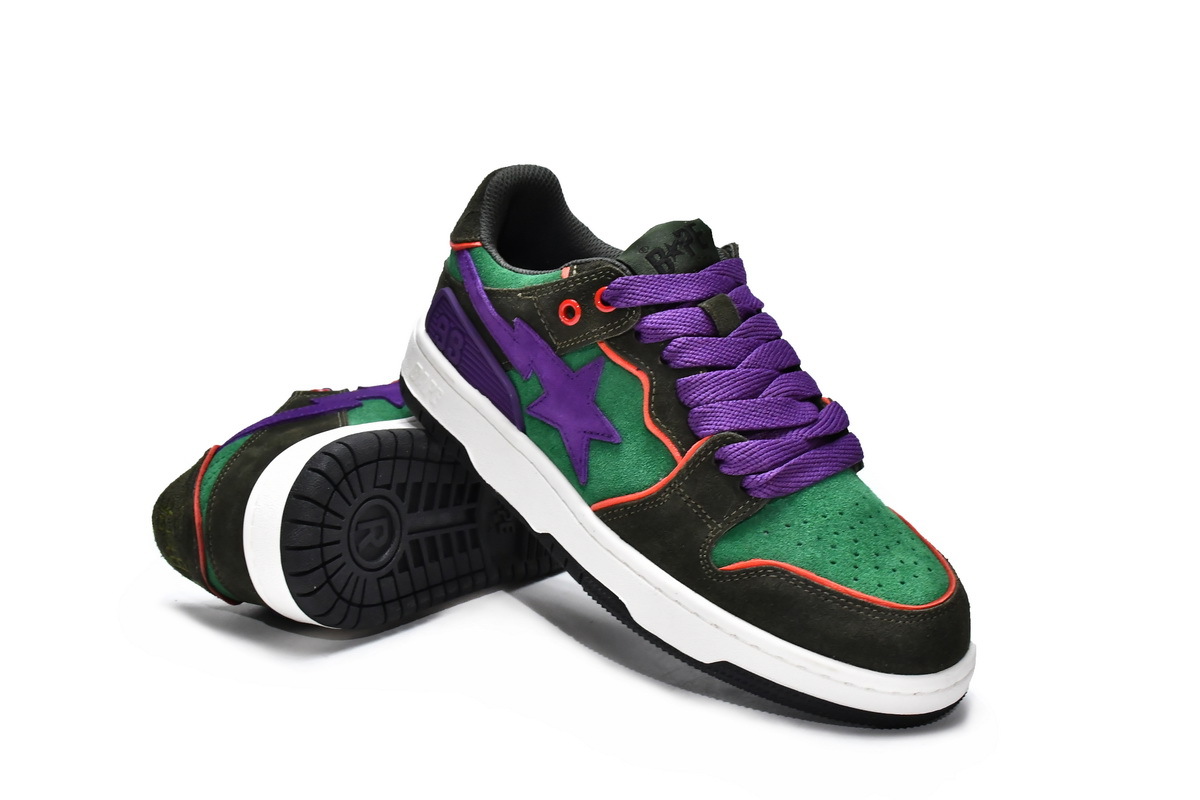 PKGoden A Bathing Ape Sk8 Sta Dark Purple Green