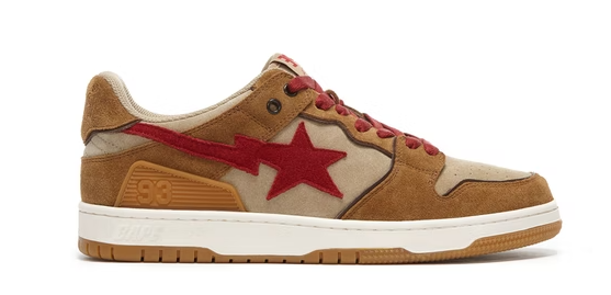 PKGoden A Bathing Ape Sk8 Sta Wheat Red, 001FWG701030X