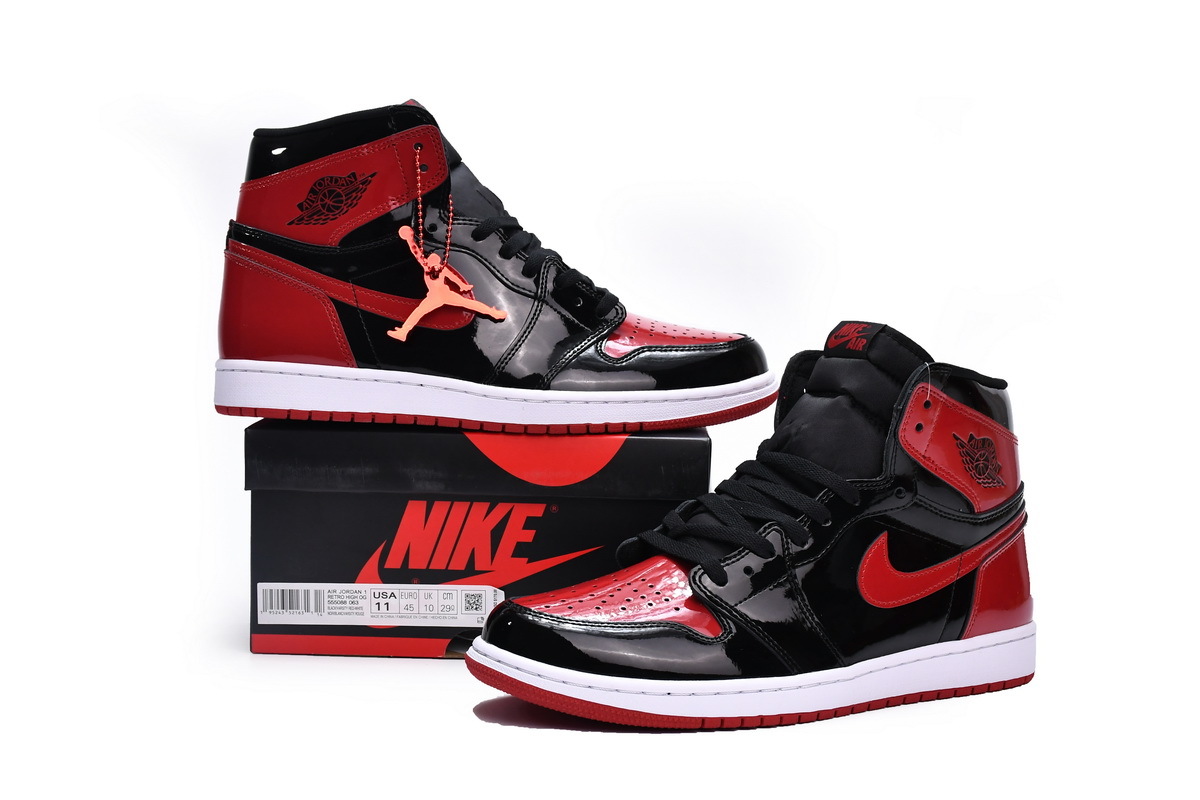 PKGoden Air Jordan 1 High OG Bred Patent,555088-063