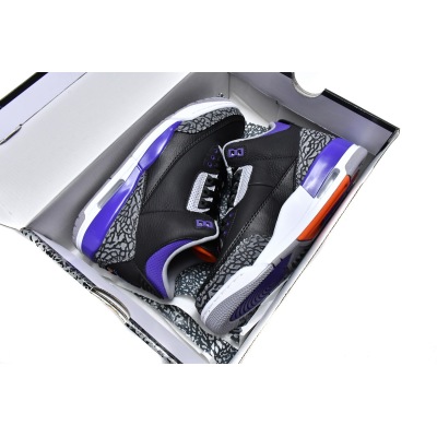 PKGoden Jordan 3 Retro Black Court Purple，CT8532-050