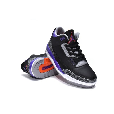 PKGoden Jordan 3 Retro Black Court Purple，CT8532-050