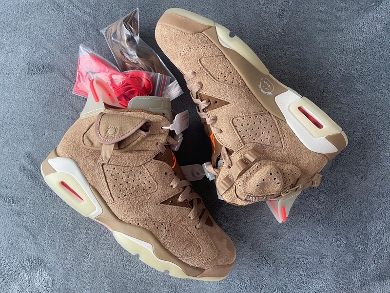 PKGoden Jordan 6 Retro Travis Scott British Khaki，DH0690-200