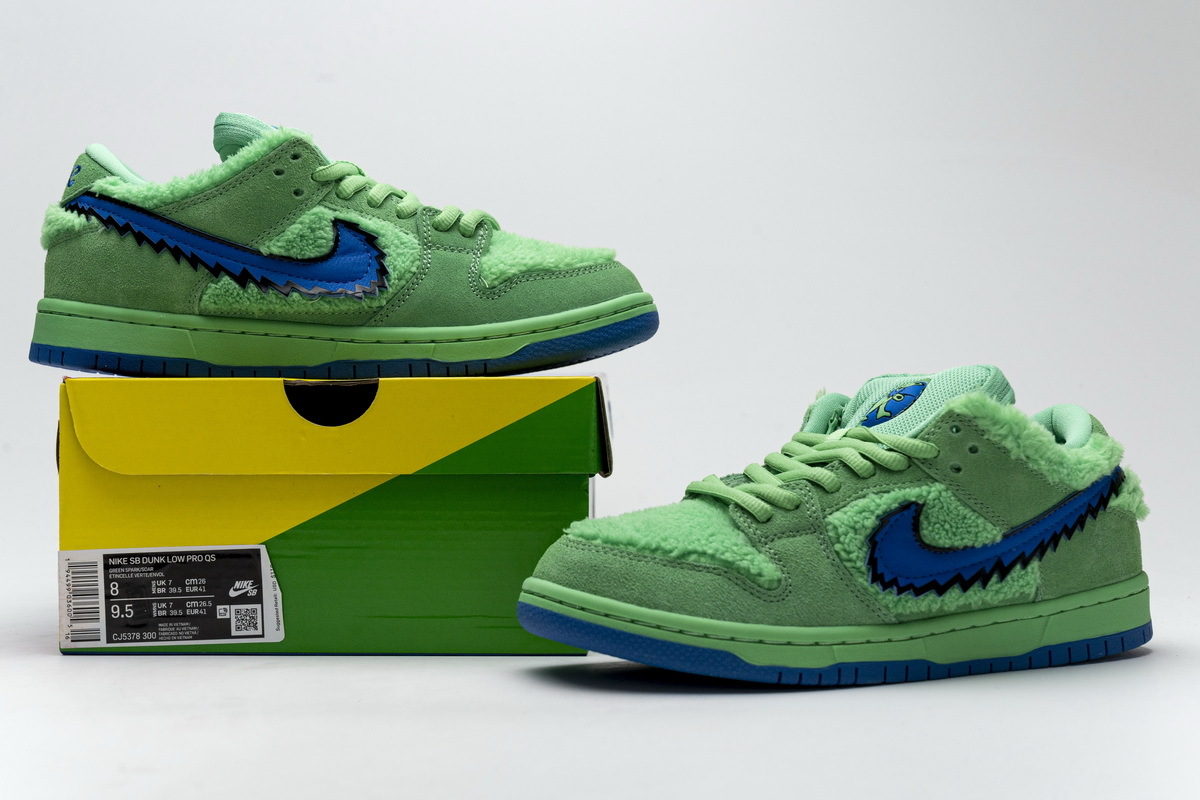 PKGoden SB Dunk Low Grateful Dead Bears Green,CJ5378-300