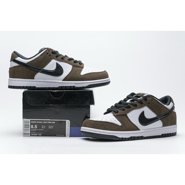 PKGoden SB Dunk Low White Black Trail End Brown,304292-102