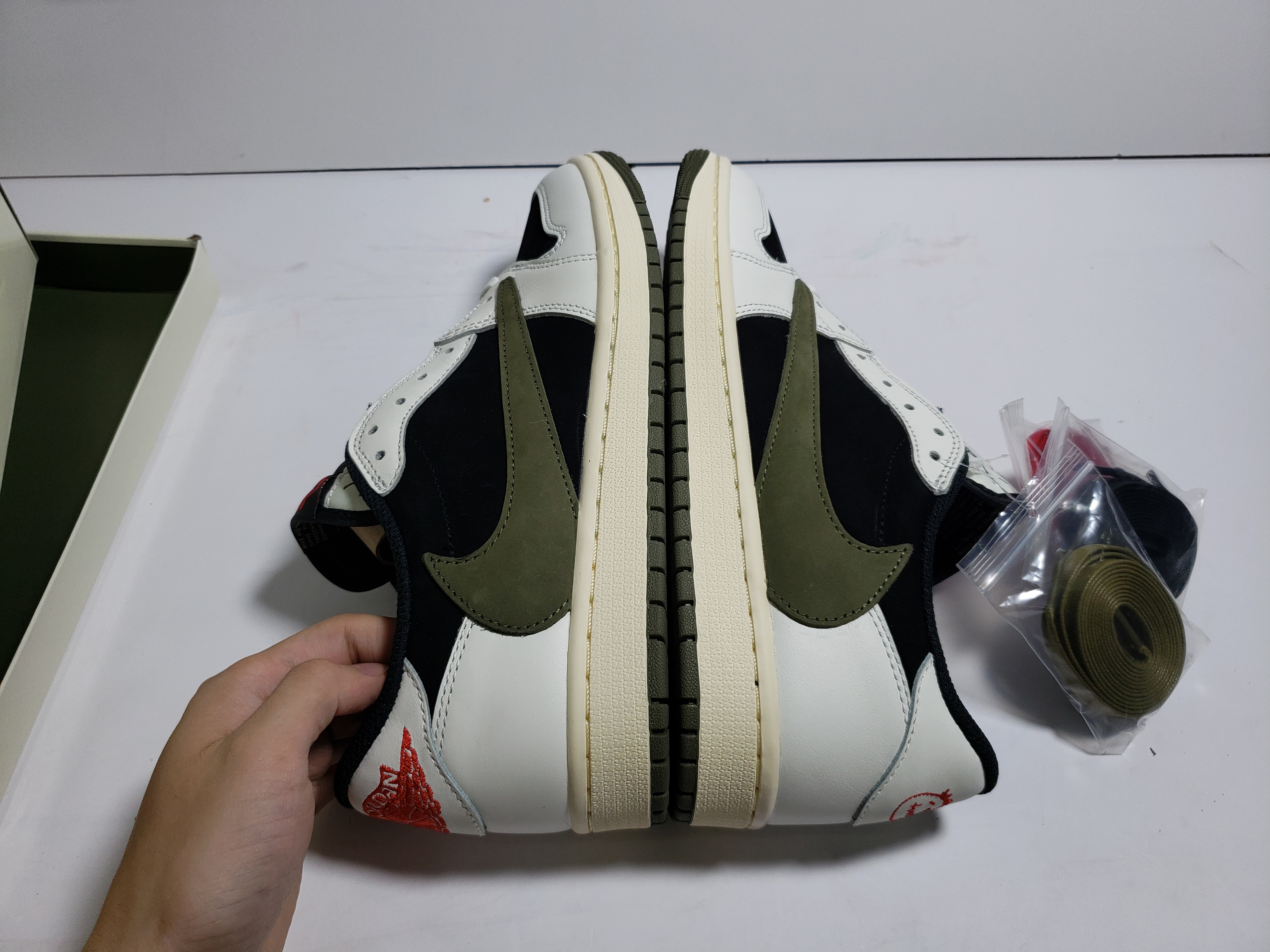 PKGoden Jordan 1 Retro Low OG SP Travis Scott women's Olive,DZ4137-106