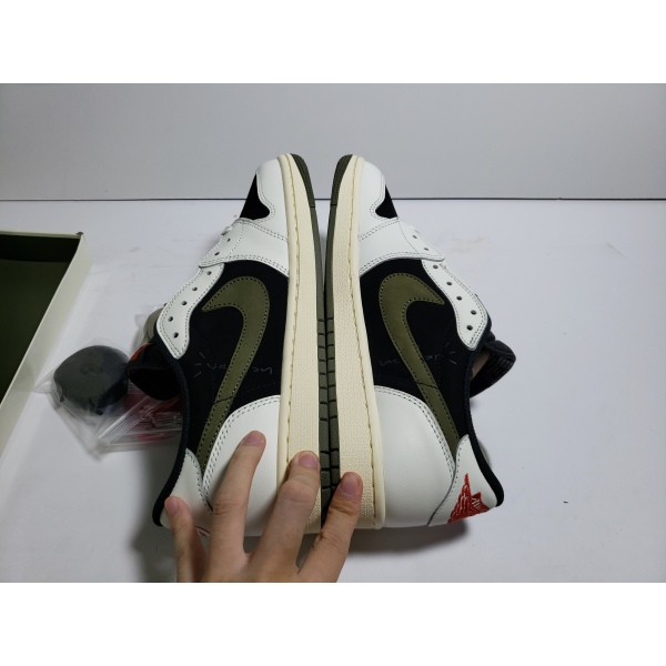 PKGoden Jordan 1 Retro Low OG SP Travis Scott women's Olive,DZ4137-106