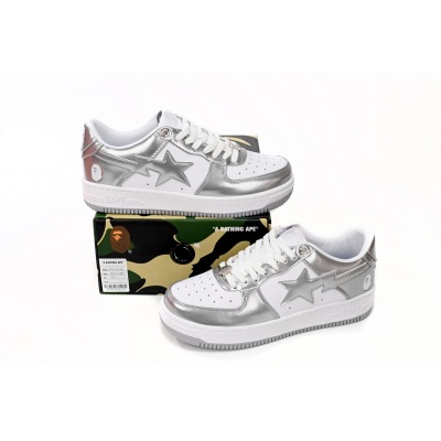 Special Sale A Bathing Ape Bape Sta Low Silver,1H73 191 921