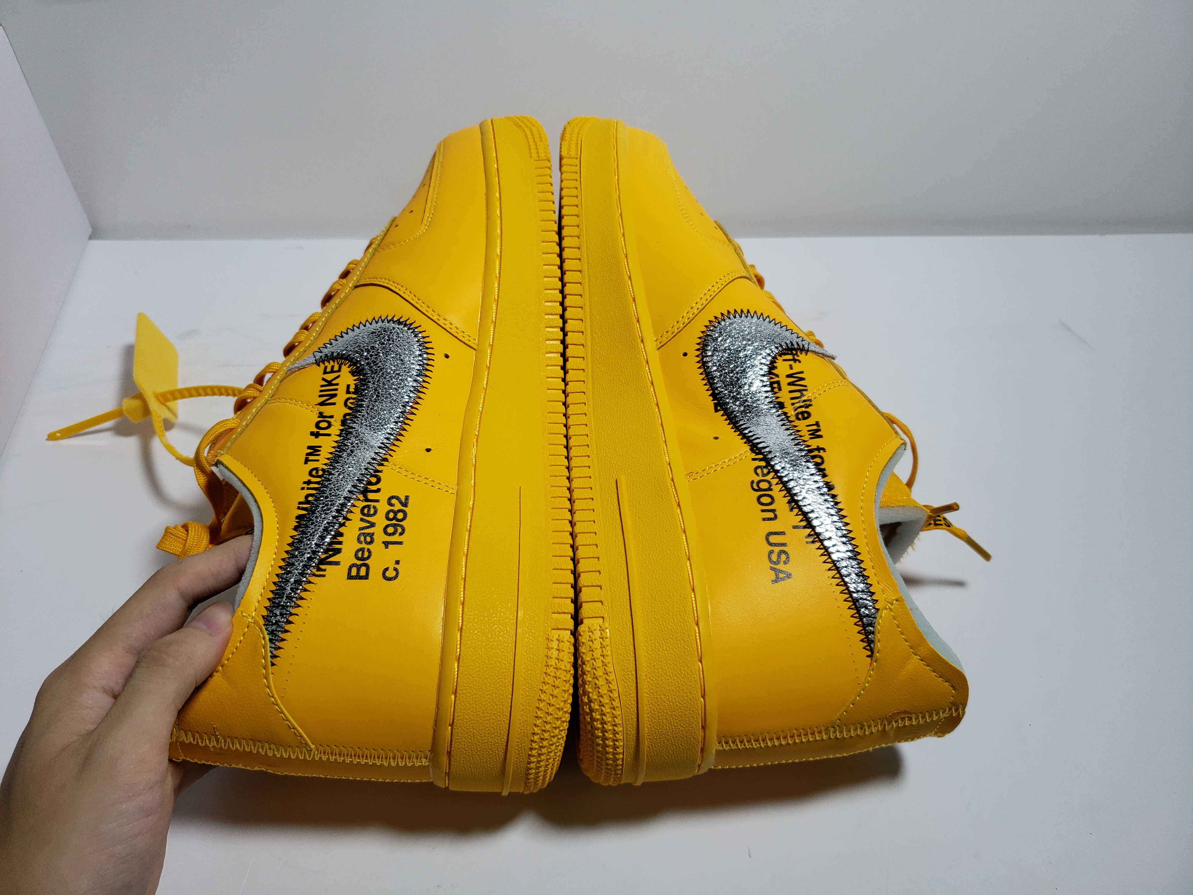PKGoden Air Force 1 Low OFF-WHITE University Gold Metallic Silver