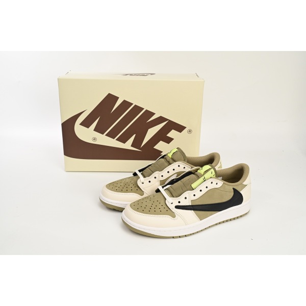 PKGoden Jordan 1 Retro Low Golf Travis Scott Neutral Olive, FZ3124-200