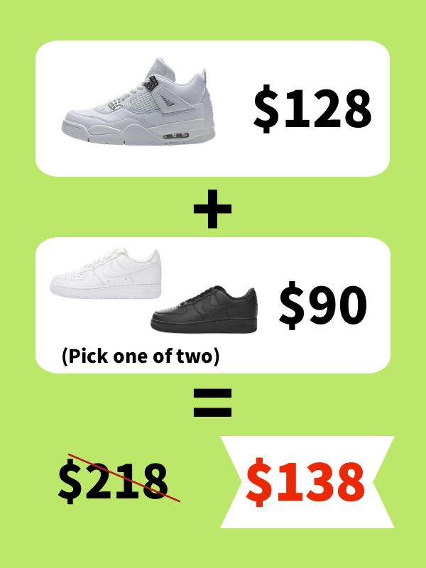 Buy ONE PK Jordan 4 Get One Free Air Force 1