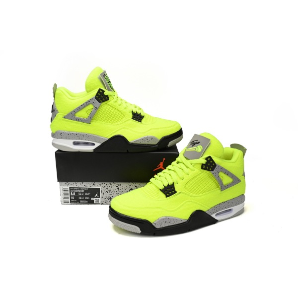 PKGoden Jordan 4 Retro Plush Fluorescent Yellow Tagz,DV6773-700