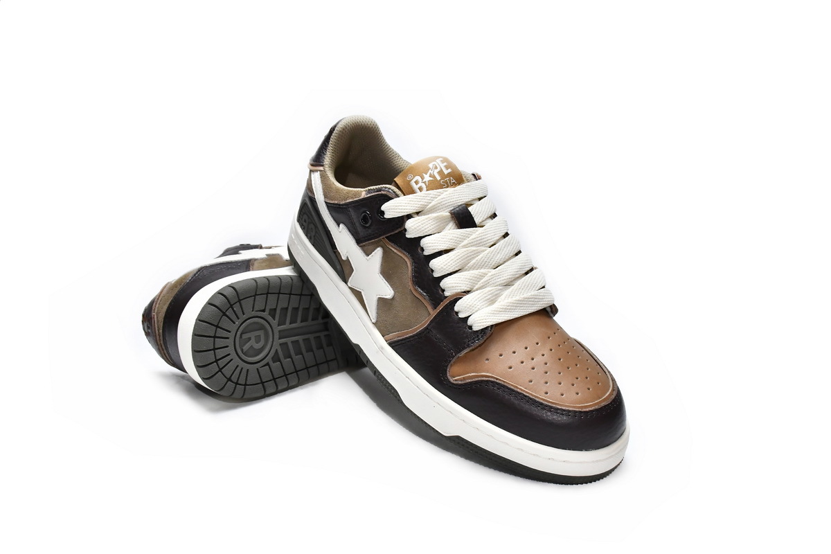 PKGoden A Bathing Ape Bape SK8 Sta Brown Ivory,001FWH801013BEIA