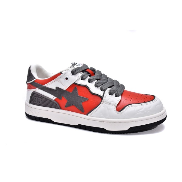 PKGoden A Bathing Ape Bape Sk8 Sta Low White Red,1G70-109-0020