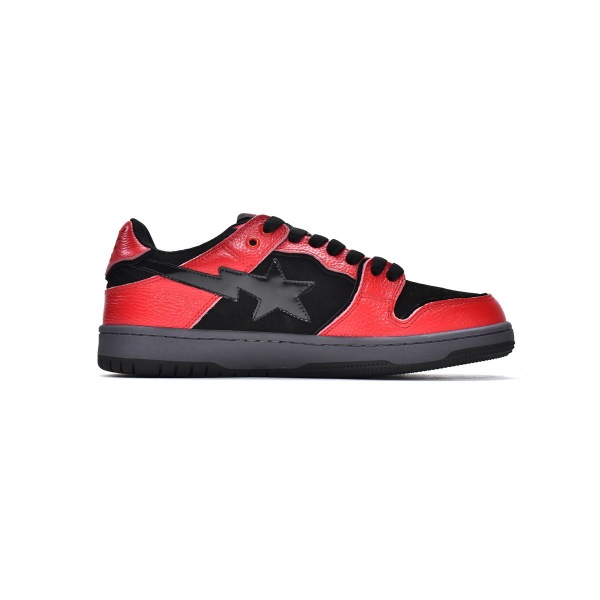 PKGoden A Bathing Ape Bape Sta Low Black Red,1G70-109-0015