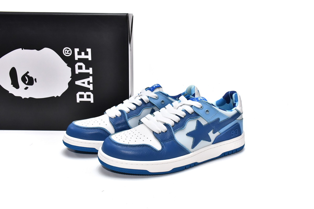 PKGoden A Bathing Ape Bape Sta Low Aoyama Blue and White,1G70-109-0026
