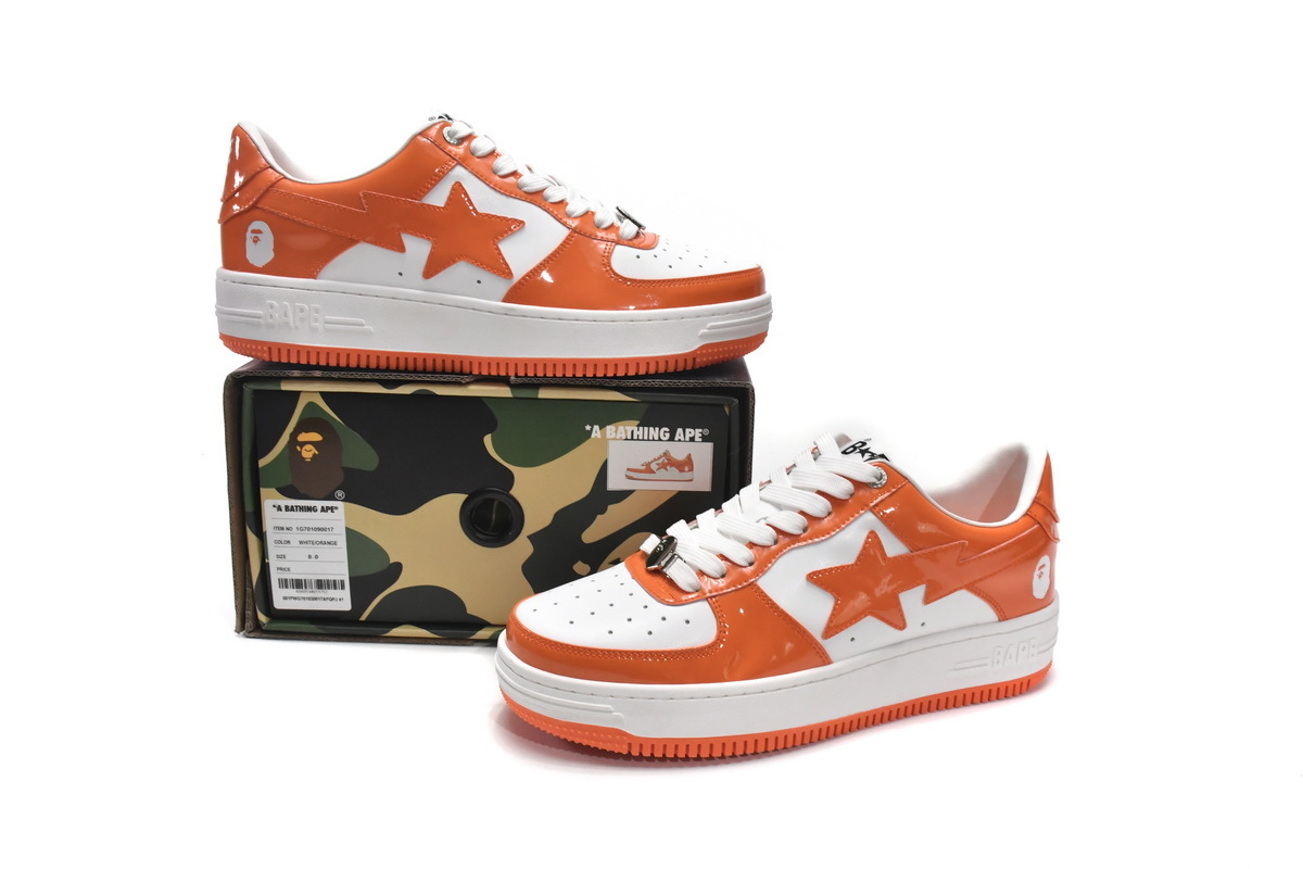 PKGoden A Bathing Ape Bape Sta Low White Orange,1G70-109-0017