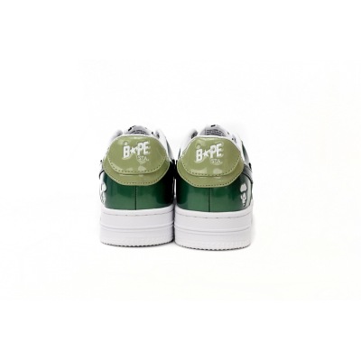 Special Sale A Bathing Ape Bape Sta Low Black Green Mirror Surface,1H20 190 046