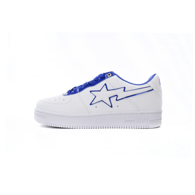 Special Sale A Bathing Ape Bape Sta Low White and Blue Border,1J30-191-017
