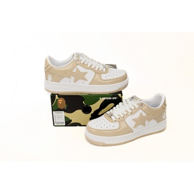 Special Sale A Bathing Ape Bape Sta Low White Brown Mirror Surface,1170 191 022