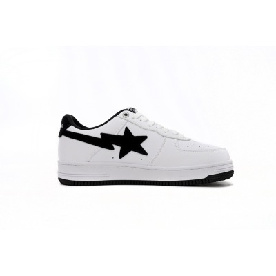 Special Sale A Bathing Ape Bape Sta Low White And Black Tick,1173-191-912