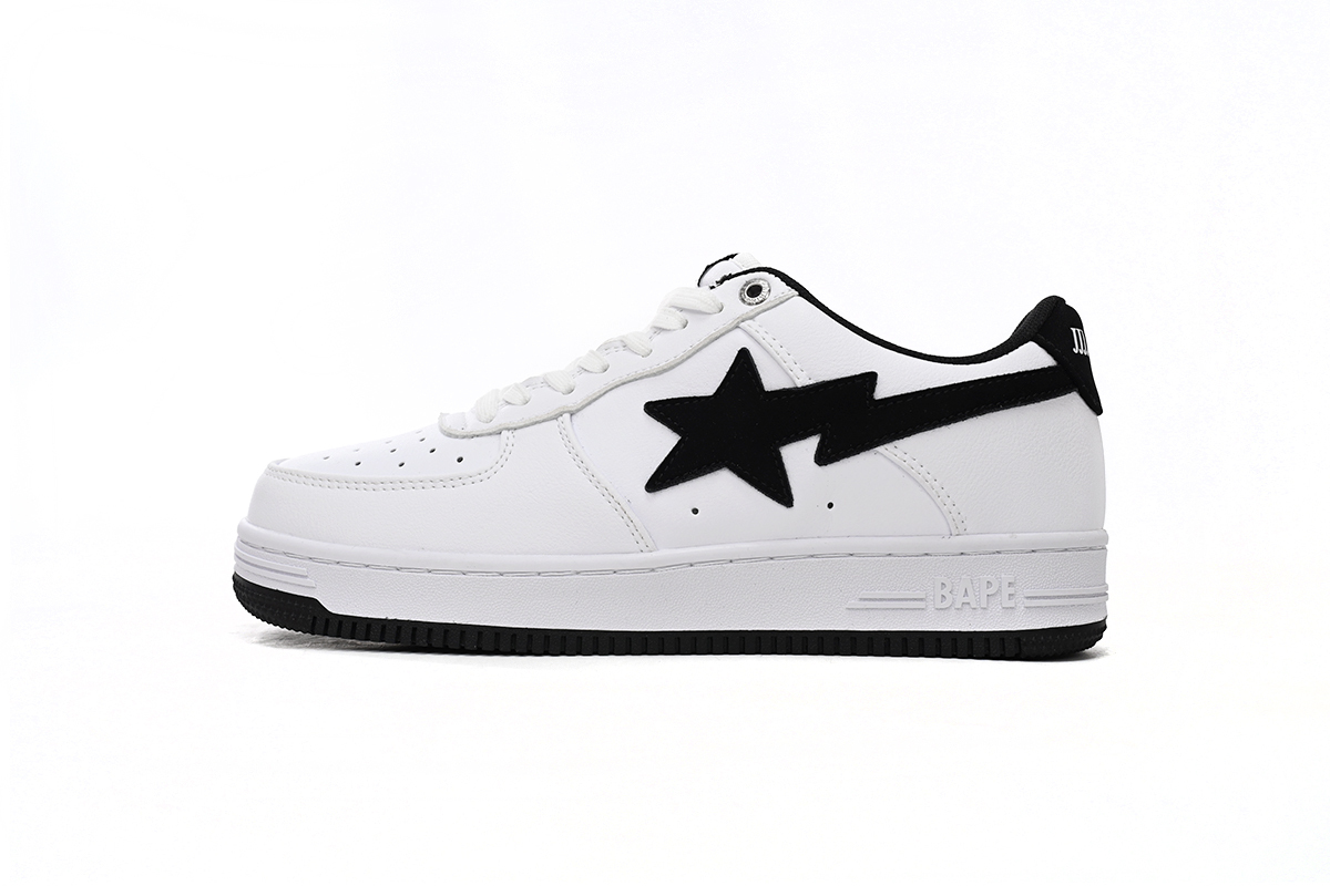 Special Sale A Bathing Ape Bape Sta Low White And Black Tick,1173-191-912