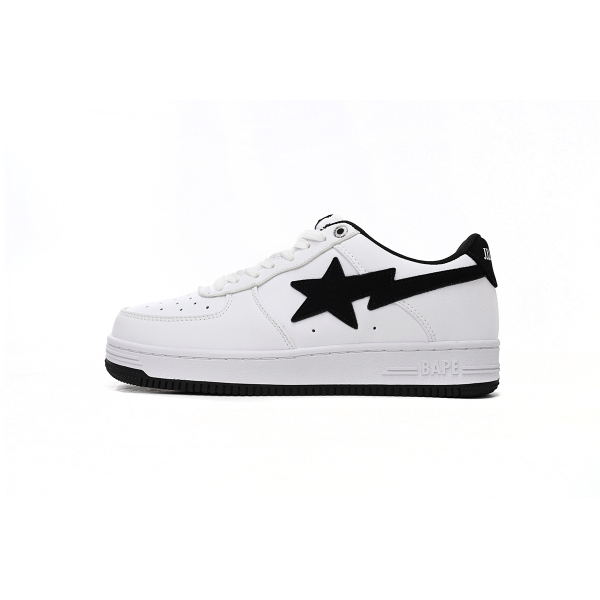 Special Sale A Bathing Ape Bape Sta Low White And Black Tick,1173-191-912