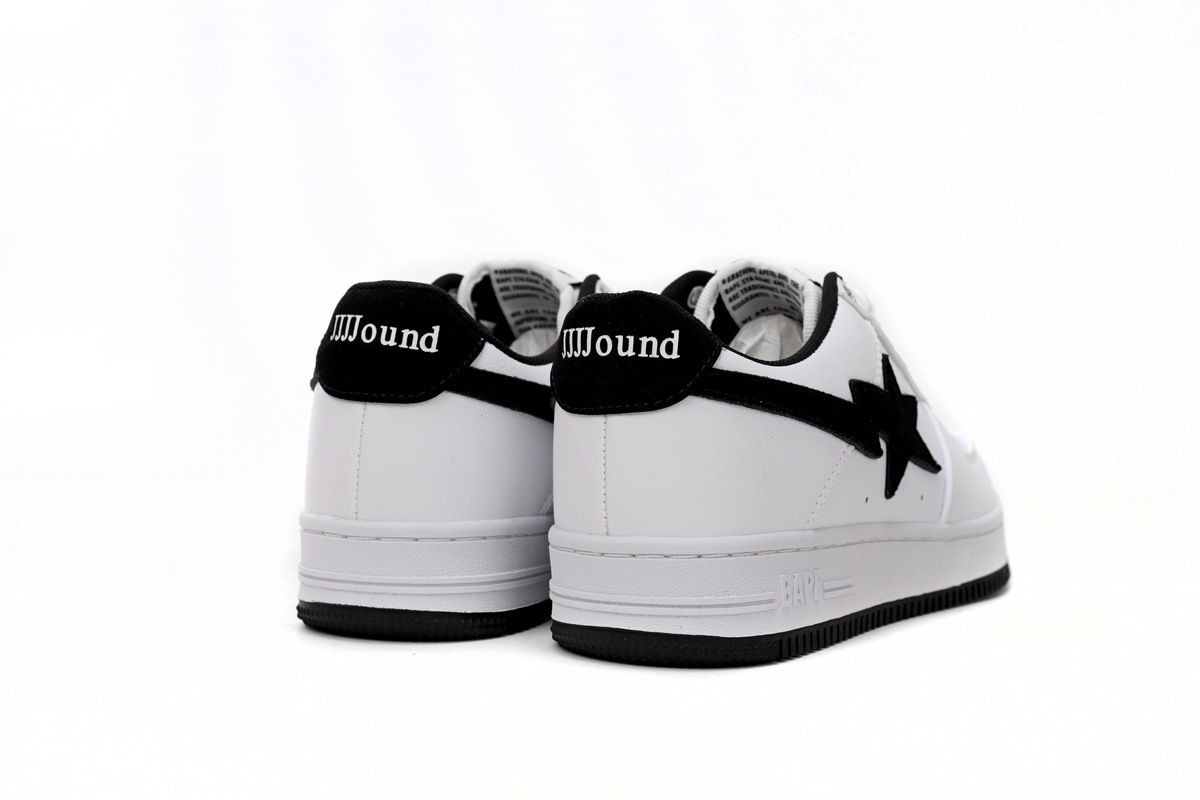 Special Sale A Bathing Ape Bape Sta Low White And Black Tick,1173-191-912