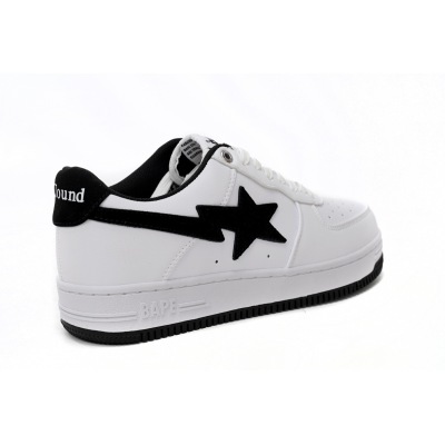 Special Sale A Bathing Ape Bape Sta Low White And Black Tick,1173-191-912