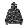 BAPE Grid Camo Shark Full Zip Hoodie Black