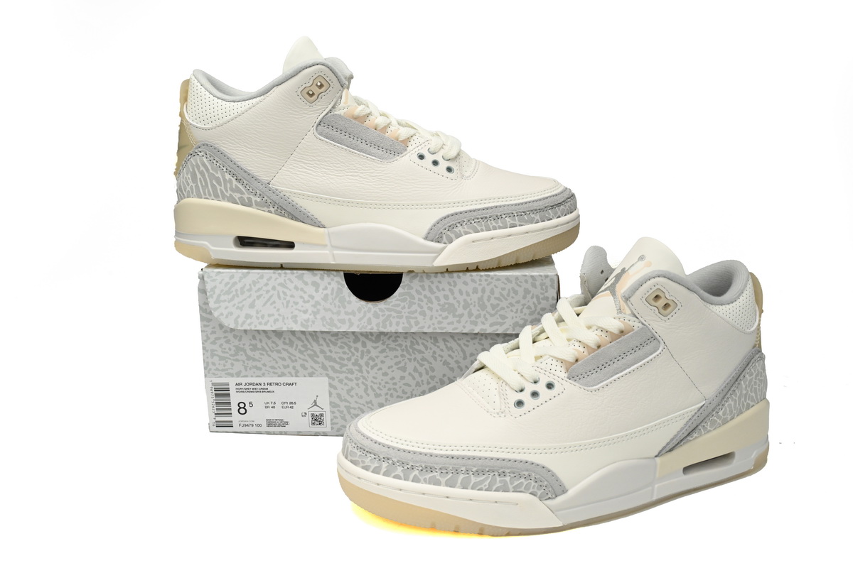 PKGoden Air Jordan 3 Retro Craft Ivory,FJ9479-100