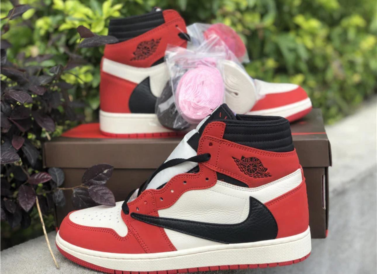 PKGoden Jordan 1 High OG SP Fragment x Travis Scott Red