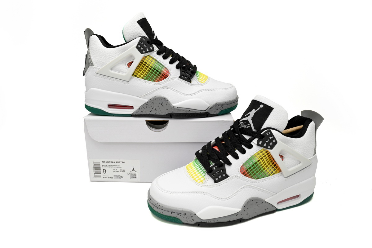 OG Jordan 4 Retro Lucid Green Rasta,AQ9129-100